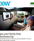300W Car Power Inverter 12V To 110V DC To AC Converter With Fast Usb Charging Ports used in car with kids enjoying their time.