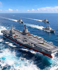 40cm RC Warship Boat For Newbies With 4WD Dual Motors And 2.4GHz Control naval vessel in ocean setting