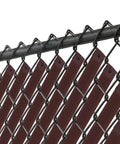 Chain Link Fence Tape Roll 250 Ft By 1.85 In Privacy Strip With One Hole Punch And 200 Fasteners For Terraces Patios Gates And Pools Brown Durable PE Material Diy Friendly installed view