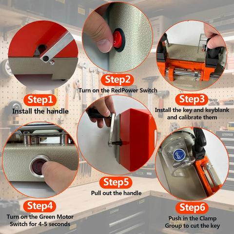 Step-by-step use of Heavy Duty Metal Cutter 110V For Hardware Stores With Brass Motor Polishing Brush And Fine Needle Guide