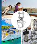 Top Shelf 316 Stainless Steel Snap Shackles With Swivel Rotating Eye And No Hassle Quick Release Design For Heavy Duty Sailboat Rigging Yacht Halyards And Rugged Industrial Deck Hardware 128 Mm in marine setting.