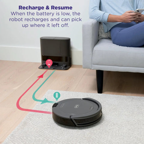 Robot Vacuum With Self Empty Base And 60 Day Bagless Capacity, SmartPath LiDAR Navigation near recharging base, Grey