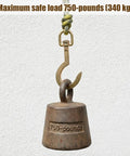 Swivel Anchor Hook For HVAC Roof Work, 750 Lb Heavy Duty Forged Steel Rope Hook attached to weight with 750 lb label