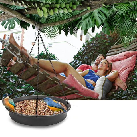 Hanging Bird Bath And Feeder Tray For Outdoors Garden Patio Decor Easy To Hang No Tools Needed Water And Seed Platform
