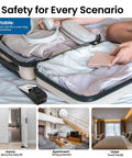 Person packing suitcase with 2 Pack Door Stop Alarm for Home and Travel Safety, 120dB Loud Siren, Portable Anti Slip Door Stop Wedge