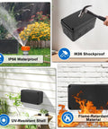 Black IP66 Weatherproof Outdoor Electrical Box Junction Enclosure Built Tough For Outdoors All Weather Ready ABS Plastic External Project Box 7 1/8 by 4 1/2 by 4 Inches 100 Pack shown in garden use