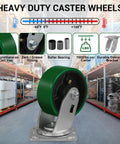 Industrial Swivel Caster Wheels Set Of 4 Heavy Duty Polyurethane Casters With 4000 Lb Load Capacity in warehouse setting