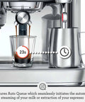 Oracle Jet Semi Automatic Espresso Machine Featuring Precise Heat Control Silky Milk Frothing Swipe Interface And Cold Brew Mode For Next Level Coffee Vibes At Home brewing espresso into a glass.