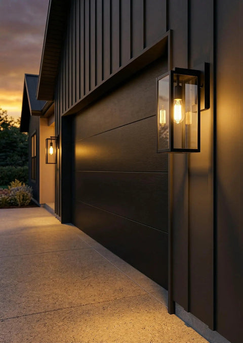 One Light Outdoor Indoor Wall Sconce Dope Matte Black Finish With Clear Glass Shade Weather Resistant Modern Exterior Lighting