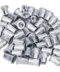 100 Pack 1 4 20 Aluminum Flange Rivet Nuts With UNC Threads Flat Head Threaded Insert Nuts For 0.7mm To 4mm Grip Range