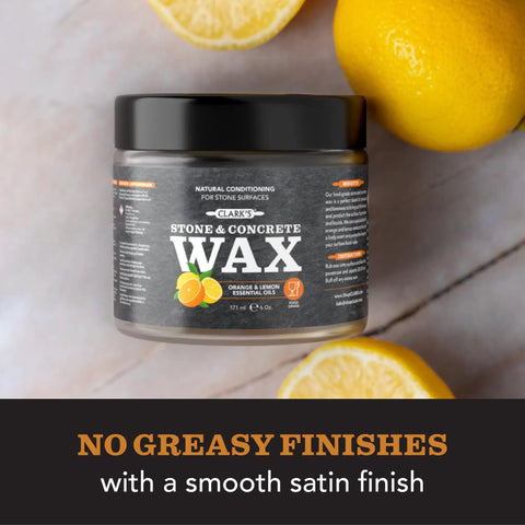 Natural Stone Wax Kit For Soapstone, Slate, And Concrete Countertops with wax jar enriched with lemon and orange extract