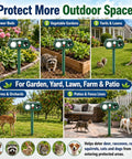 Two Gear Solar Ultrasonic Animal Deterrent With Motion Sensor Strobe Flash Yard Garden Deer Cat Rabbit Repeller For Plants And Vegetables Habituation Proof 2026 Upgrade in garden