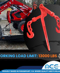 Heavy Duty Lever Snap Binders For Flatbed Trailers One Half To Five Eighths Inch Grade Seventy Transport Chains For Quick Cargo Securement Thirteen Thousand Pound Working Load Capacity Four Pack on trailer