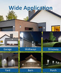 Applications of 4 Pack 30W LED Wall Pack Lights With Dusk To Dawn Sensor for garage, walkways, driveway, yard, barn, porch