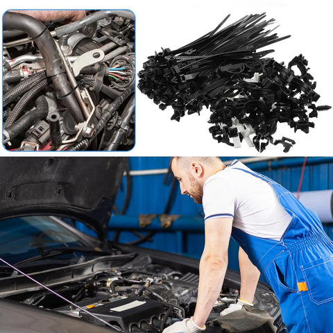 Dope Car Wire Clip Kit Pack Of 200 Universal Harness Clips And Cable Ties for automotive wiring installation