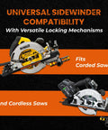 Universal compatibility of Precision Rolling Cut Guide For Right Blade Circular Saws for corded and cordless saws.