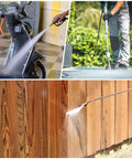 Beefy Stainless Steel Pressure Washer Adapter Swivel Quick Connect Three Eighth Inch Male Plug To M22 14mm Male Quick Connect Fitting For Power Washers Hose used on scooter, patio, and wood fence