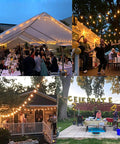 Outdoor Patio String Lights 150ft LED G40 Bulbs With 75 Plus 2 Spare, Waterproof Shatterproof Party Decor in various settings