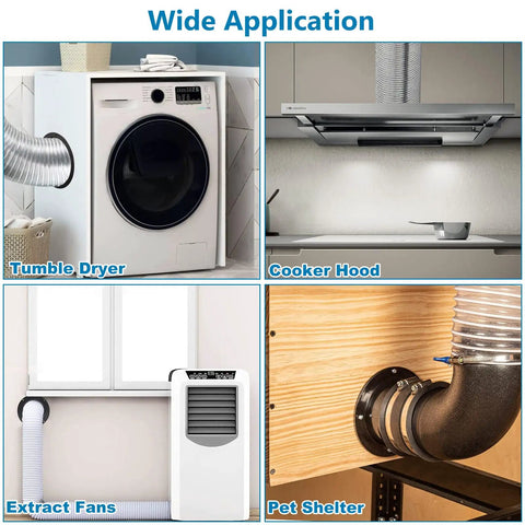 Different uses of 4 Pack 8 Inch Duct Connector Flange ABS Plastic Straight Pipe Flange For HVAC Ventilation System in home setups