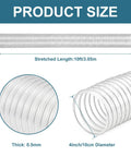 Clear PVC Dust Collection Hose 4 Inch By 10 Foot with carbon steel wire, showing 10ft length and 4inch diameter, puncture-resistant.