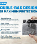 Biodegradable Powder Toilet Waste Bags With Leak Proof Double Bag Design For No Mess Camping RVing Hiking And Boating Ten Pack