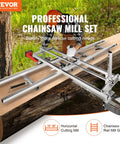 Portable Chainsaw Mill And Rail Guide System For Lumber Milling 14 To 36 Inch Bar With Nine Foot Aluminum Rail in use outdoors