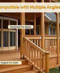 Installed Heavy Duty Dope Deck Railing Bracket Connectors For 2X4 Wood Posts Actual 1.5 By 3.5 Inches Black Nylon Handrail Connectors Hardware For Fence Balcony And Stair Railings on deck and stair