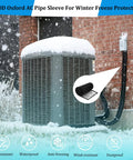 4 Layer HVAC Copper Pipe Insulation Cover For Outdoor Use on snow-covered AC unit, 78x10.2 inch, 600D Oxford, waterproof.
