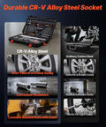 314 Piece Mechanic Tool Set Built Like A Tank With 1/4 3/8 And 1/2 Inch Drive Metric Sockets and CR-V Alloy Steel construction.
