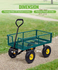 Heavy Duty Garden Cart 400 Lb Utility Wagon With Removable Mesh Sides And Flatbed Conversion on path