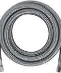 Ice Maker Water Line 10 Feet With PVC Core And Premium Braided Stainless Steel Fittings Coiled Hose