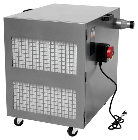 Metalworking Dust Collector For Shop Pros With 490 CFM, 115 230V Single Phase, Non Sparking Aluminum Housing And Filter on casters.