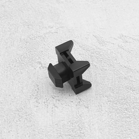 Black nylon groove clip for 15x9.5mm grooves, part of 10 Pack Cable Holder Groove Clips For European Standard 4545 Aluminum Profiles.