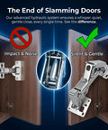 Illustration of Hydraulic Soft Close Cabinet Hinges 170 Degree Full Overlay For Kitchen And Bathroom Cabinets with noise reduction
