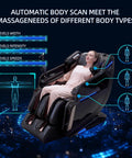 Person in 57-Inch SL-Track 4D Massage Chair With Full Body Zero Gravity Recliner Shiatsu Heat AI Voice Control Foot Roller