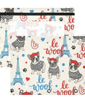 Striped French Bulldog Zippered Coupon Organizer For School Supplies Clip In Binder Case With Three Grommet Holes