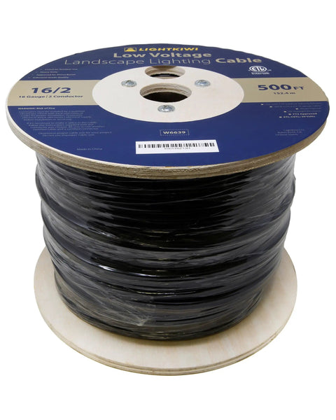 16/2 Low Voltage Landscape Wire, 500 Feet, Built For Outdoors, Weatherproof Outdoor Underground Direct Burial Stranded Cable spool