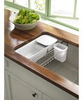 Left Hand Riverby Sink Rack In Stainless Steel For River By Sinks Built Tough To Handle Daily Use Protective Grid