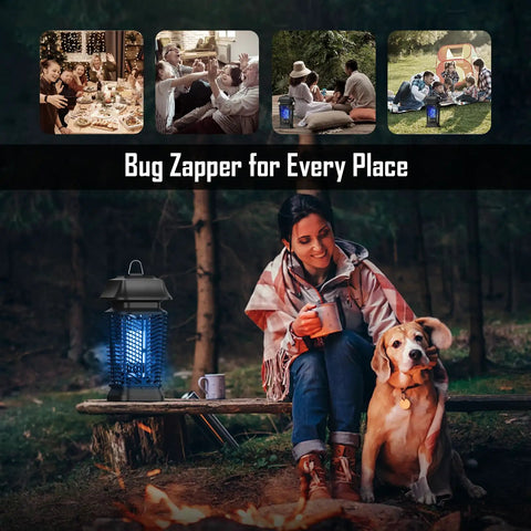 Electric Bug Zapper With Blue Violet Light For Indoor Outdoor Mosquito Control All Weather IPX4 Waterproof Durable ABS Shell