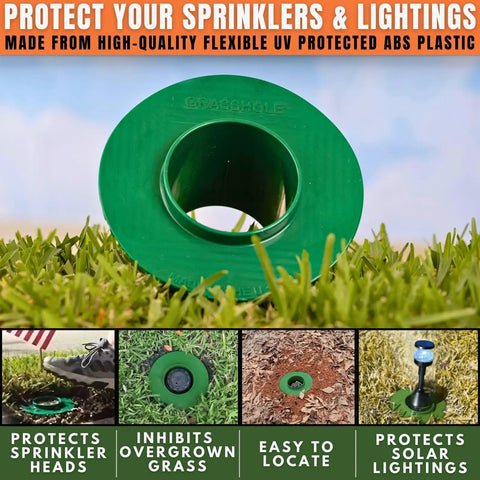 Sprinkler Head Guard Protector Donut Style Patented Sprinkler Protection Prevents Mower Damage 10 Pack ABS Plastic Durable Lawn Irrigation Shield For Most Sprinkler Heads Veteran Owned