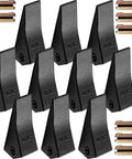 Ten Pack 230SP Backhoe Skid Bucket Teeth With Pins For Mini Excavators Replacement Kit Fits Case Deere And More Durable Heavy Duty Excavator Tooth Set Ready To Install, showing 10 black teeth and pins.