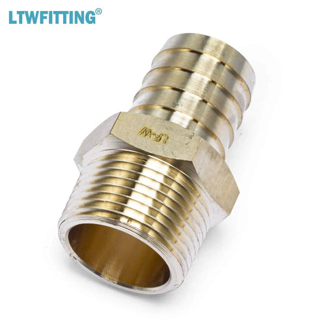 Heavy Duty No Lead Brass Barbed Fitting 1 Inch Hose Barb To 1 Inch Male NPT Pipe Thread showing detailed design and connection points.