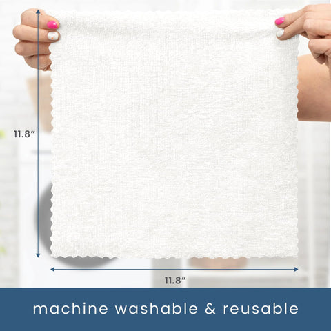 Microfiber cleaning cloth, white, 11.8 x 11.8 inches, 50-pack, machine washable