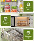40 Piece Food Storage Containers Set With Lids For Kitchen Organization BPA Free Plastic Meal Prep Containers in fridge, microwave, dishwasher