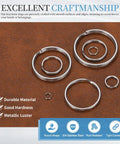 Split Key Rings 2mm Thick 35mm Outer Diameter Open Jump Rings In 304 Stainless Steel displayed on a brown surface