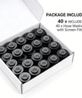 Top Tier 40 Pack Hose Washers With Screen Filter For 1 Inch Garden Hoses And Washing Machine, box of black mesh washers