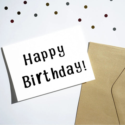 Greeting card with 'Happy Birthday!' text using 1260 Pcs Dope Vinyl Letter Stickers Set In 10 Sheets for signage decoration
