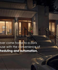 House exterior at night with automated lighting from Cync Button Style Smart Light Switch No Neutral Wire Required, 2.4 GHz WiFi Works With Alexa and Google Home, Remote Control, App Access, Auto Schedules, White Finish