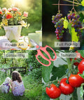 Pro Grade Floral Shears For Flowers And Garden Pruning, Heavy Duty High Carbon Steel Pruner For Branches And Leaves