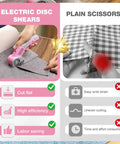 Shall 4V Cordless Electric Scissors With Safety Lock And Led Light compared to plain scissors for cutting fabric.